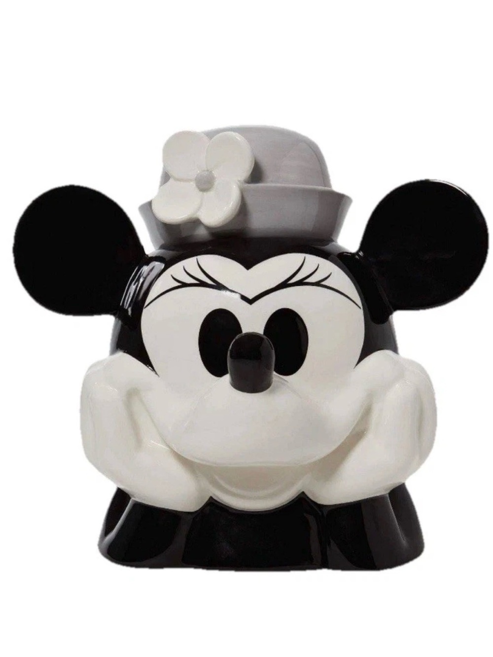 Enesco Disney Minnie Mouse Black and White Cookie Jar